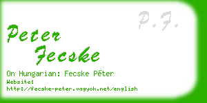 peter fecske business card